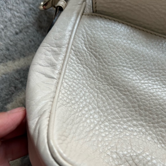 Kate Spade Lola Ave Lia Pebbled Leather Crossbody Messenger Purse Chalk White - Picture 11 of 15